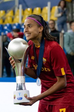 Roma Andressa Alves Kupası İtalya 'nın Parma kentindeki Ennio Tardini Stadyumu' nda oynanan İtalyan Futbolcu Kadınlar Supercoppa Maçı Finali - Juventus FC AS Roma 'ya karşı - Fotoğraf: Nicolas Morassutt