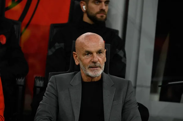 Coach Stefano Pioli Van Milan Tijdens Italiaanse Serie Tootball Match — Stockfoto