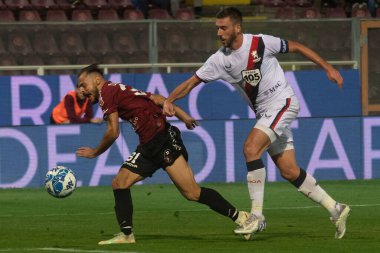 Canotto Luigi Reggina, İtalya 'nın Reggio Calabria şehrindeki Oreste Granillo Stadyumu' nda oynanan İtalya Serie B karşılaşmasında topu taşıyor.