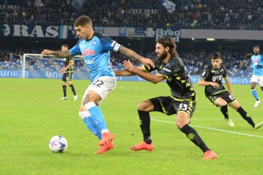 SSC Napoli 'den Giovanni Di Lorenzo ve Empoli Futbol Kulübü' nden Sebastiano Luperto, Diego Armando Maradona Stadyumu 'ndaki SSC Napoli v Empoli Futbol Kulübü - Kredi: Agostino Gemito / LiveMedi