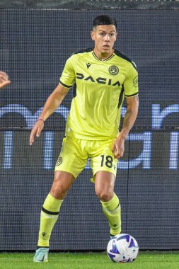 Udinese 'den Nehuen Perez İtalya' nın La Spezia şehrindeki Alberto Picco Stadyumu 'nda oynanan Serie A maçında Spezia Calcio, Udinese Calcio' ya karşı.