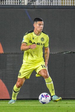 Udinese 'den Nehuen Perez İtalya' nın La Spezia şehrindeki Alberto Picco Stadyumu 'nda oynanan Serie A maçında Spezia Calcio, Udinese Calcio' ya karşı.