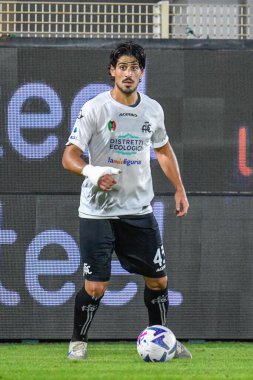 Spezia 'dan Dimitrios Nikolaou İtalya' nın La Spezia şehrindeki Alberto Picco Stadyumu 'nda oynanan Serie A maçında Spezia Calcio, Udinese Calcio' ya karşı.