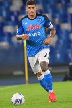 SSC Napoli 'den Giovanni Di Lorenzo, Diego Armando Maradona Stadyumu' ndaki SSC Napoli v Empoli FC ile oynanan Serie A karşılaşmasında görev başında.