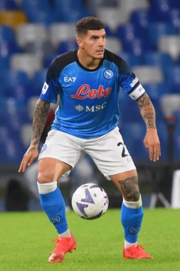 SSC Napoli 'den Giovanni Di Lorenzo, Diego Armando Maradona Stadyumu' ndaki SSC Napoli v Empoli FC ile oynanan Serie A karşılaşmasında görev başında.