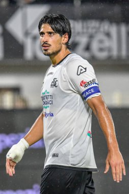 Spezia 'dan Dimitrios Nikolaou İtalya' nın La Spezia şehrindeki Alberto Picco Stadyumu 'nda oynanan Serie A maçında Spezia Calcio, Udinese Calcio' ya karşı.