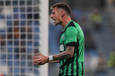 Andrea Pinamonti (ABD Sassuolo) İtalya 'nın Reggio Emilia kentindeki MAPEI Stadyumu' nda oynanan ABD Sassuolo vs AS Roma karşılaşmasında, 9 Kasım 2022 - Fotoğraf: Luca Amedeo Bizzarr