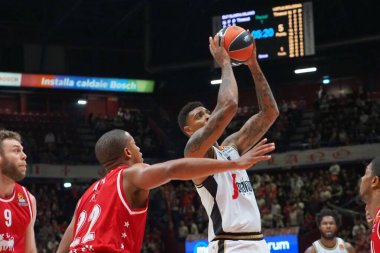 Jordan Mickey (Virtus Segafredo Bologna) basketbol Euroleague Şampiyonası EA7 Emporio Armani Milano 'ya karşı Virtus Segafredo Bologna, Milano, İtalya' daki Assago Forumu 'nda, Kasım 09, 2022 - Fotoğraf: Savino Paolell