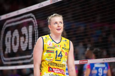 Asya Wolosz sahada (imoco) voleybol sırasında İtalyan Serie A1 Kadınlar İgor Gorgonzola Novara 'ya karşı Prosecco Doc Imoco Conegliano ile Novara, İtalya' da oynanan Pala Igor Gorgonzola maçında, 9 Kasım 2022 - Fotoğraf: Andrea Marango