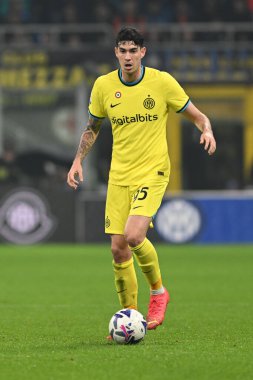 16 Ekim 2022 'de İtalya' nın Milano şehrindeki Giuseppe Meazza San Siro Stadyumu 'nda oynanan FC Internazionale ve Bologna Fc arasındaki İtalyan Serie A tootball maçı sırasında Inter Fc' den Alessandro Bastoni. Fotoğraf: Tiziano Ballabio - Fotoğraf: Tiziano Ballabio /