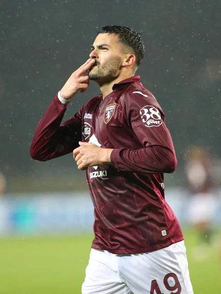 Nemania Radonjiç (Torino FC), İtalya 'nın Torin kentindeki Olimpico Grande Torino Stadyumu' nda oynanan Torino FC-UC Sampdoria maçında golü kutluyor.