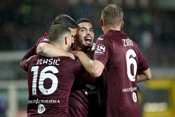 Nemania Radonjic Torino Nikola Vlasic Torino Slaví Gól Během Italského — Stock fotografie