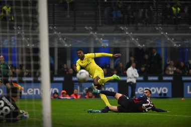 Inter Fc takımından Denzel Dumfries 16 Ekim 2022 'de İtalya' nın Milano şehrindeki Giuseppe Meazza San Siro Stadyumu 'nda Inter FC Internazionale ve Bologna Fc arasında oynanan maçta. Fotoğraf: Tiziano Ballabio - Fotoğraf: Tiziano Ballabio / Liv