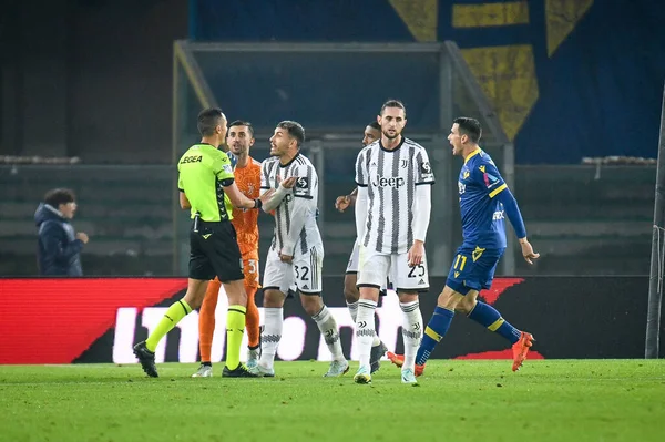 Les Joueurs Juventus Protestent Pour Pénalité Lors Match Football Italien — Photo