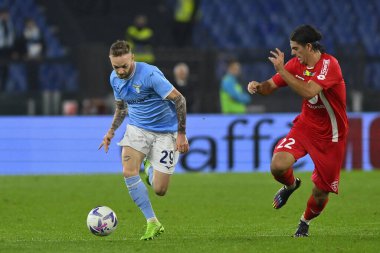 S.S. LAZIO 'dan Manuel Lazzari ve A.C. Monza' dan Filippo Ranocchia, 10 Kasım 2022 'de İtalya' nın başkenti Roma 'daki Stadio Olimpico' da S.S. Lazio ile A.C. Monza arasındaki 14. - Fotoğraf: Domenico Cippitelli / LiveMedi