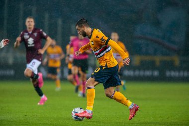 UC Sampdoria takımından Francesco Caputo, İtalya Serie A maçında Torino Fc ve Uc Sampdoria arasında 9 Kasım 2022 'de Stadio Olimpico Grande Torino, Torin, İtalya Fotoğraf Nderim Kaceli - Fotoğraf: Nderim Kaceli / LiveMedi