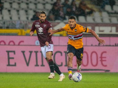 İtalya Serie A sırasında UC Sampdoria takımından Daniele Montevago, Torino Fc ve Uc Sampdoria arasında oynanan futbol maçı, 09 Kasım 2022 'de Stadio Olimpico Grande Torino, Torin, İtalya Fotoğraf Nderim Kaceli - Fotoğraf: Nderim Kaceli / LiveMedi