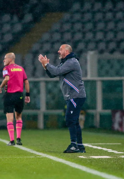 Dejan Stankovic Główny Trener Sampdoria Podczas Włoskiej Serii Mecz Piłki — Zdjęcie stockowe