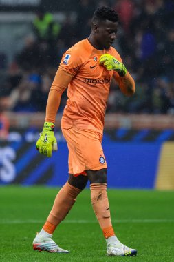 FC Internazionale 'den Andre Onana, Giuseppe Meazza Stadyumu' ndaki FC Internazionale ile Bologna FC arasında oynanan 2022 / 23 futbol karşılaşmasında 09 Kasım 2022 - Fotoğraf: Fabrizio Carabelli / LiveMedi