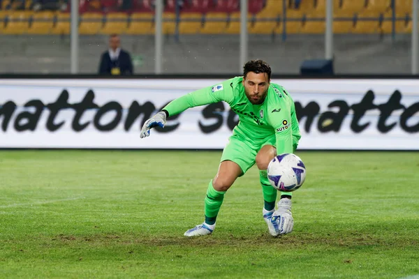 Marco Sportiello Atalanta Podczas Włoskiej Piłki Nożnej Serie Mecz Lecce — Zdjęcie stockowe
