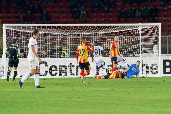 Duvan Zapata Atalanta Scores Goal Italian Soccer Serie Match Lecce — Stock Photo, Image