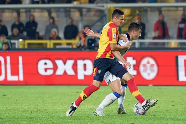 stock image Ruslan Malinovskyi (Atalanta) and Kristijan Bistrovic (US Lecce)  during  italian soccer Serie A match US Lecce vs Atalanta BC at the Via Del Mare stadium in Lecce, Italy, November 09, 2022 - Credit: Emmanuele Mastrodonat