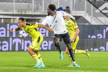 Spezia 'dan M' Bala Nzola ve Udinese 'den Enzo Ebosse İtalyan futbol takımı Serie A maçında Spezia Calcio, Udinese Calcio' ya karşı La Spezia, İtalya 'daki Alberto Picco Stadyumu' nda, 08 Kasım 2022