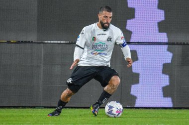 Spezia 'dan Daniele Verde İtalya' nın La Spezia şehrindeki Alberto Picco Stadyumu 'nda oynanan İtalyan futbolu Serie A maçında Spezia Calcio, Udinese Calcio' ya karşı.