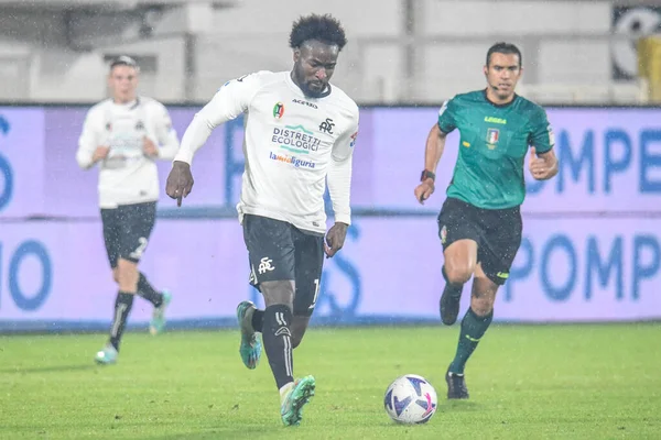 Bala Nzola Spezia Durante Partido Fútbol Italiano Serie Spezia Calcio — Foto de Stock