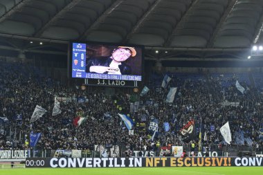 S.S. Lazio taraftarları 10 Kasım 2022 'de İtalya' nın başkenti Roma 'daki Stadio Olimpico' da S.S. Lazio ile A.C. Monza arasındaki 14. - Fotoğraf: Domenico Cippitelli / LiveMedi