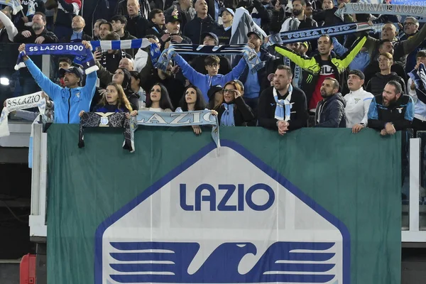 Lazio Fans Протягом Дня Чемпіонату Серії Між Lazio Monza Листопада — стокове фото