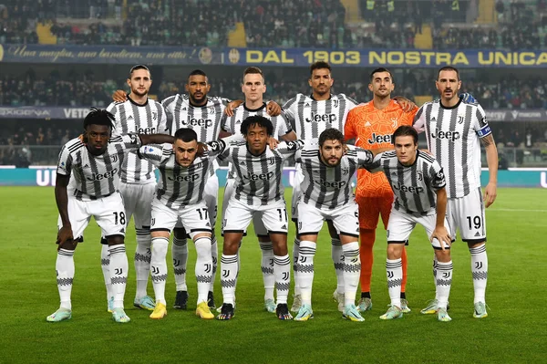 Talya Futbol Takımı Serie Oynanan Juventus Maçında Hellas Verona Ile — Stok fotoğraf