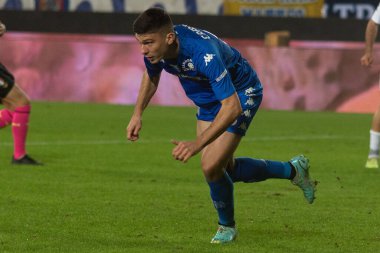 Cambiaghi Nicolo Empoli, İtalya 'nın Empoli şehrindeki Carlo Castellani Stadyumu' nda oynanan Serie A maçında gol 1-0 'lık galibiyetini kutluyor.