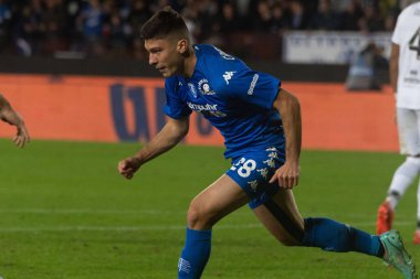 Cambiaghi Nicolo Empoli, İtalya 'nın Empoli şehrindeki Carlo Castellani Stadyumu' nda oynanan Serie A maçında gol 1-0 'lık galibiyetini kutluyor.