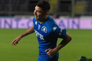 Cambiaghi Nicolo Empoli, İtalya 'nın Empoli şehrindeki Carlo Castellani Stadyumu' nda oynanan Serie A maçında gol 1-0 'lık galibiyetini kutluyor.