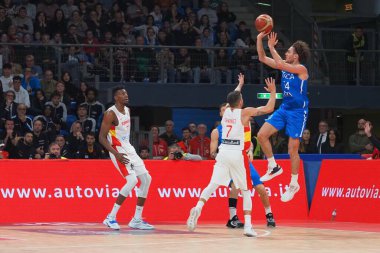 2023 FIBA Uluslararası Basketbol Takımları sırasında Paul Biligha (İtalya)? Dünya Kupası elemeleri - İtalya, Pesaro, İtalya 'da Vitifrigo Arena' da İspanya 'ya karşı, 11 Kasım 2022 - Fotoğraf: Savino Paolell