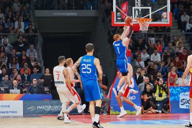 Niccolo Mannion (İtalya) 2023 FIBA Uluslararası Basketbol Takımları sırasında mı? Dünya Kupası elemeleri - İtalya, Pesaro, İtalya 'da Vitifrigo Arena' da İspanya 'ya karşı, 11 Kasım 2022 - Fotoğraf: Savino Paolell