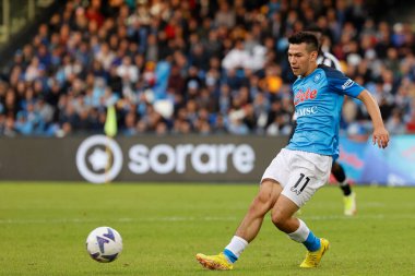 Napoli 'den Hirving Lozano İtalya' nın Napoli şehrindeki Diego Armando Maradona Stadyumu 'nda SSC Napoli ve Udinese Calcio maçında, 12 Kasım 2022