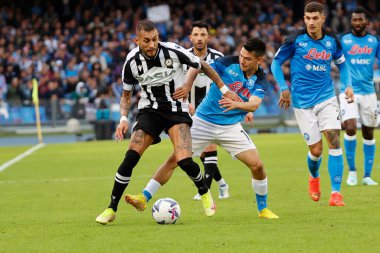 Napoli 'den Hirving Lozano İtalya' nın Napoli şehrindeki Diego Armando Maradona Stadyumu 'nda SSC Napoli ve Udinese Calcio maçında, 12 Kasım 2022