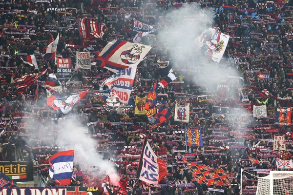 Tifosi Bologna Durante Partita Calcio Serie Bologna Sassuolo Allo Stadio — Foto Stock