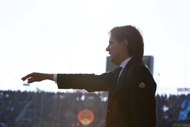 FC Internazionale 'nin baş antrenörü Simone Inzaghi İtalya' nın Bergamo kentindeki Gewiss Stadyumu 'nda oynanan Atalanta BC - FC Internazionale maçında 13 Kasım 2022 - Fotoğraf: Francesco Scaccianoc