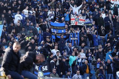 FC Internazionale taraftarları İtalya 'nın Bergamo kentindeki Gewiss Stadyumu' nda oynanan Atalanta BC - FC Internazionale maçı sırasında, 13 Kasım 2022 - Fotoğraf: Francesco Scaccianoc