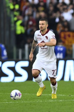 Torino F.C. 'den Karol Linetty. Serie A Şampiyonası 'nın 15. gününde A.S. Roma ve Torino F.C. 13 Kasım 2022 'de Roma, İtalya' daki Stadio Olimpico 'da. - Fotoğraf: Domenico Cippitelli / LiveMedi