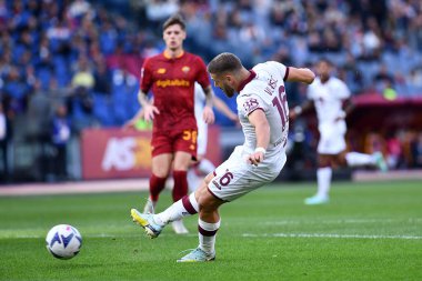 Serie A karşılaşmasında FC Torino takımından Nikola Vlasiç, 13 Kasım 2022 'de İtalya' nın başkenti Roma 'da AS Roma ile FC Torino arasında oynanan karşılaşmada görülüyor. - Fotoğraf: Gennaro Masi / LiveMedi