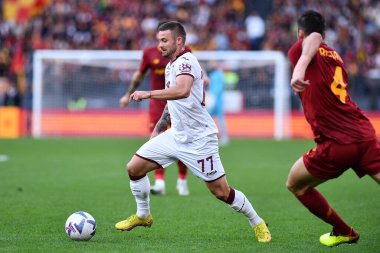 Serie A maçında FC Torino takımından Karol Linetty, 13 Kasım 2022 'de İtalya' nın başkenti Roma 'da AS Roma ile FC Torino arasında oynanan karşılaşmada. - Fotoğraf: Gennaro Masi / LiveMedi