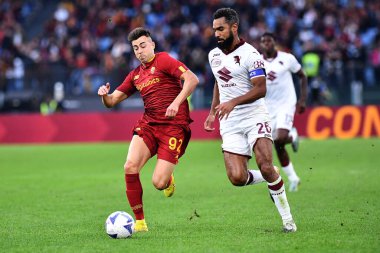 AS Roma 'dan Stephan El Shaarawy, AS Roma ile FC Torino arasında 13 Kasım 2022' de İtalya 'nın başkenti Roma' da oynanan karşılaşmada görülüyor. - Fotoğraf: Gennaro Masi / LiveMedi