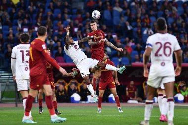 AS Roma takımından Gianluca Mancini, AS Roma ile FC Torino arasında 13 Kasım 2022 'de İtalya' nın başkenti Roma 'da oynanan karşılaşmada görülüyor. - Fotoğraf: Gennaro Masi / LiveMedi