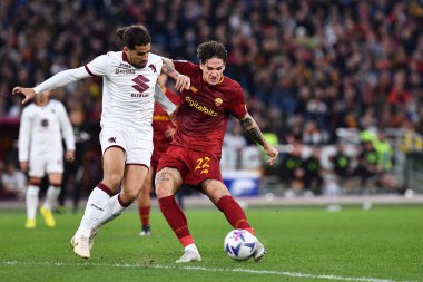 AS Roma takımından Nicolo Zaniolo, AS Roma ile FC Torino arasında 13 Kasım 2022 'de İtalya' nın başkenti Roma 'da oynanan karşılaşmada görülüyor. - Fotoğraf: Gennaro Masi / LiveMedi
