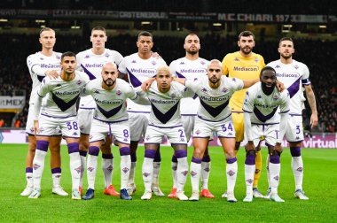Acf Fiorentina, İtalya 'nın Milano şehrindeki Giuseppe Meazza San Siro Stadyumu' nda 13 Kasım 2022 tarihinde AC Milan ile ACF Fiorentina arasında oynanan İtalyan Serie A tootball karşılaşmasında yer aldı. Fotoğraf: Tiziano Ballabio - Fotoğraf: Tiziano Ballabio / LiveMedi