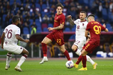 A.S. Roma 'dan Nicolo' Zaniolo A.S. Roma 'ya karşı Torino F.C. arasındaki Serie A Şampiyonasının 15. gününde 13 Kasım 2022 'de Roma, İtalya' daki Stadio Olimpico 'da. - Fotoğraf: Domenico Cippitelli / LiveMedi